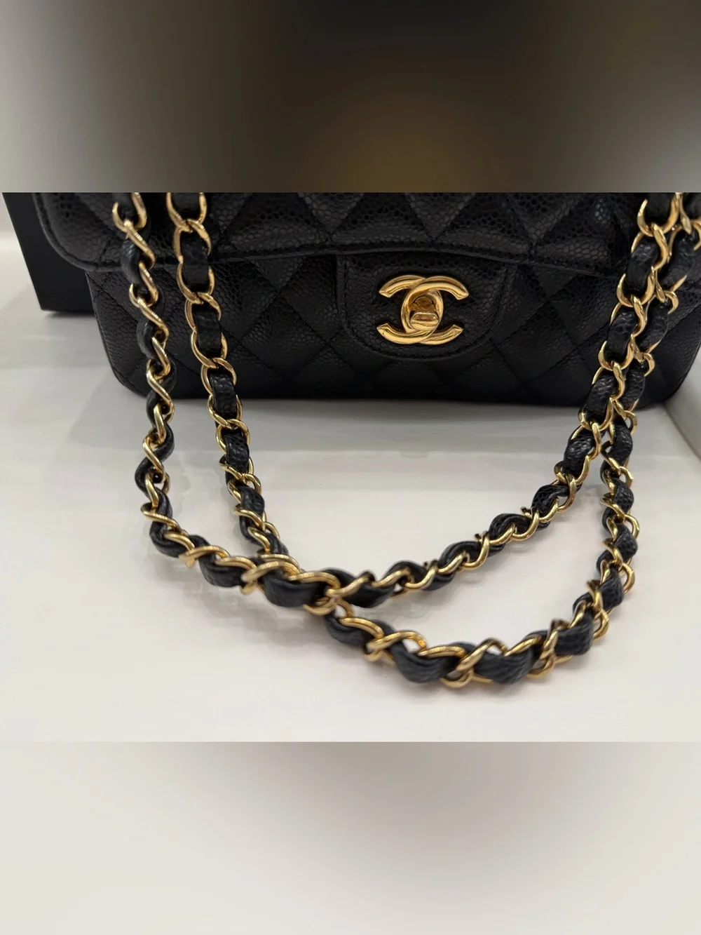 CHANEL Classic double flap  Caviar Leather Small